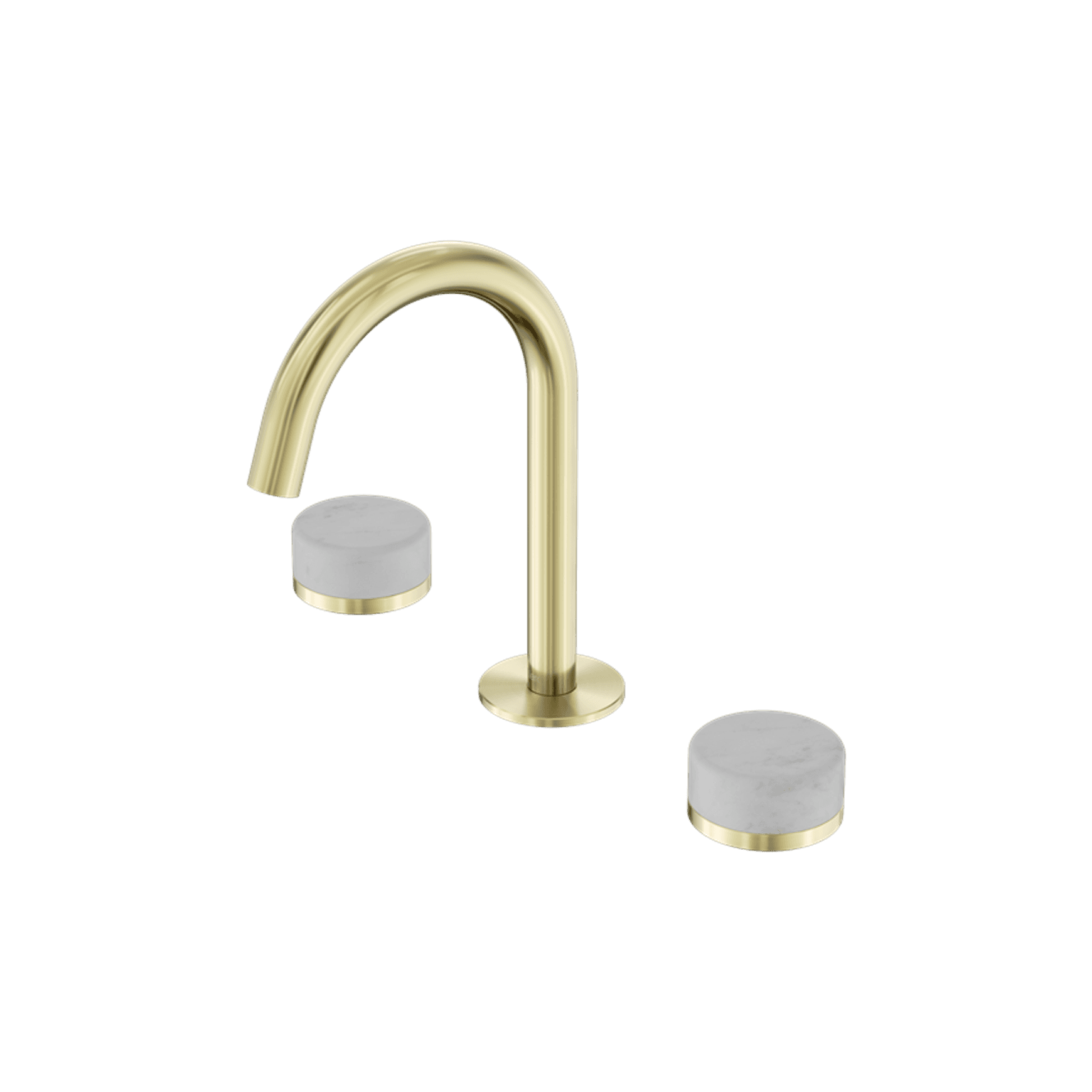 Serenity Basin Set Arc Spout With Carrara Handle Brushed Gold