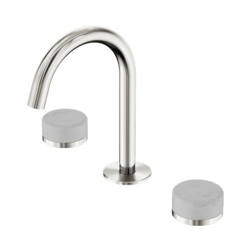 Serenity Basin Set Arc Spout With Carrara Handle Brushed Nickel