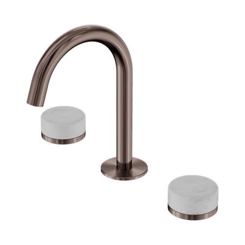Serenity Basin Set Arc Spout With Carrara Handle Brushed Bronze
