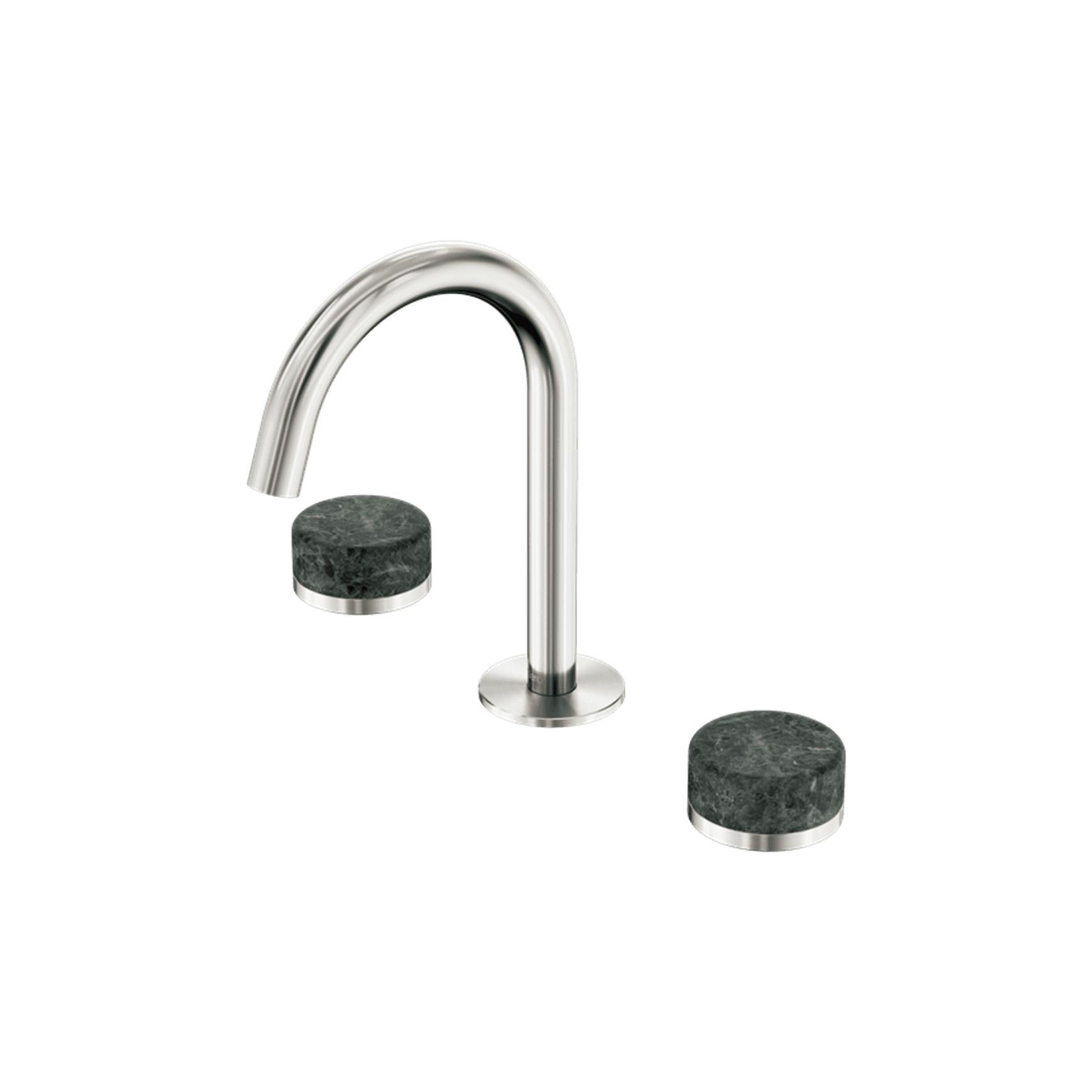 Serenity Basin Set Arc Spout With Verde Alpi Handle Brushed Nickel