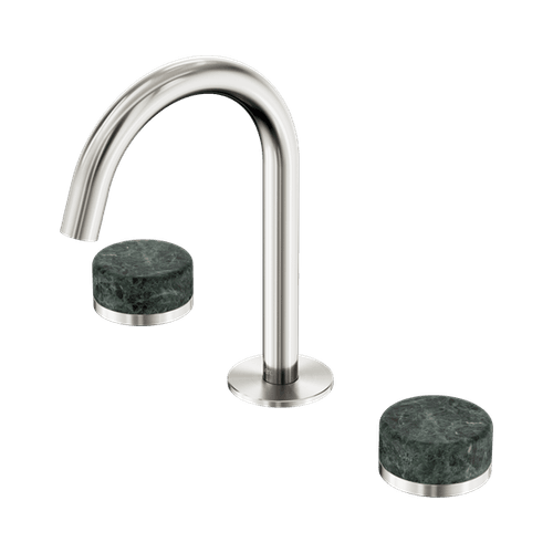 Serenity Basin Set Arc Spout With Verde Alpi Handle Brushed Nickel