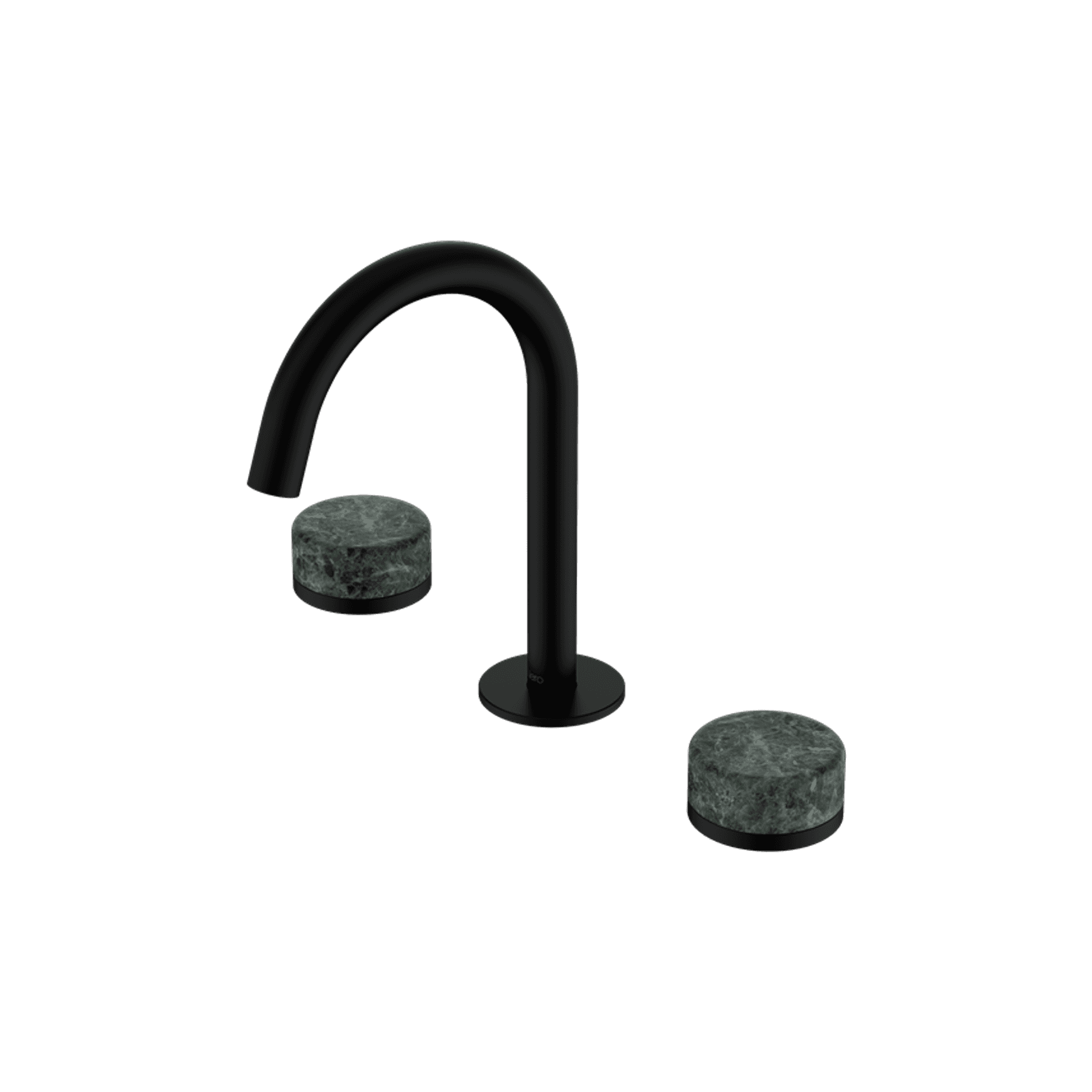 Serenity Basin Set Arc Spout With Verde Alpi Handle Matte Black