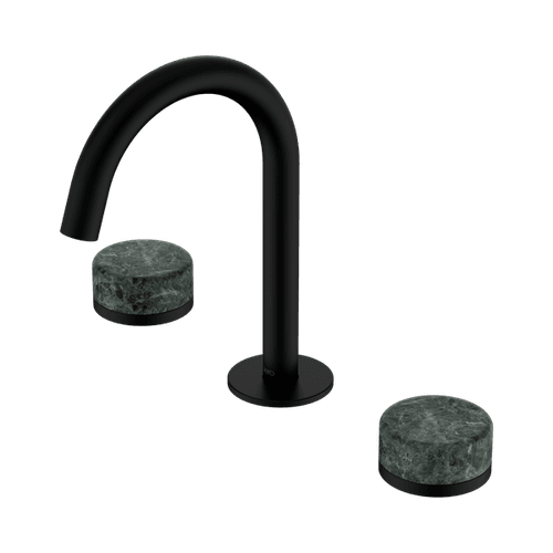 Serenity Basin Set Arc Spout With Verde Alpi Handle Matte Black