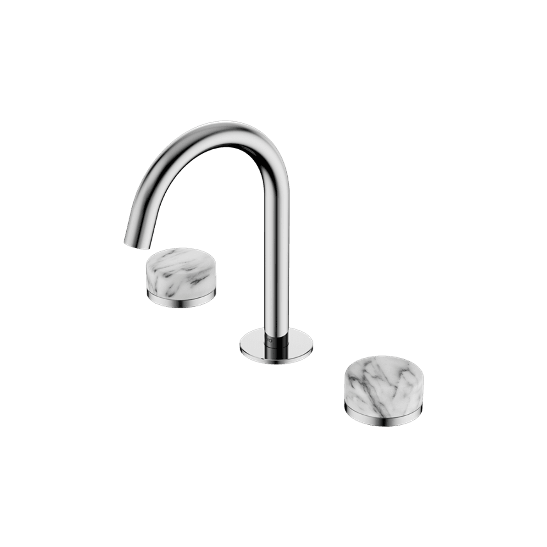 Serenity Basin Set Arc Spout With Arabescato Corchia Handle Chrome