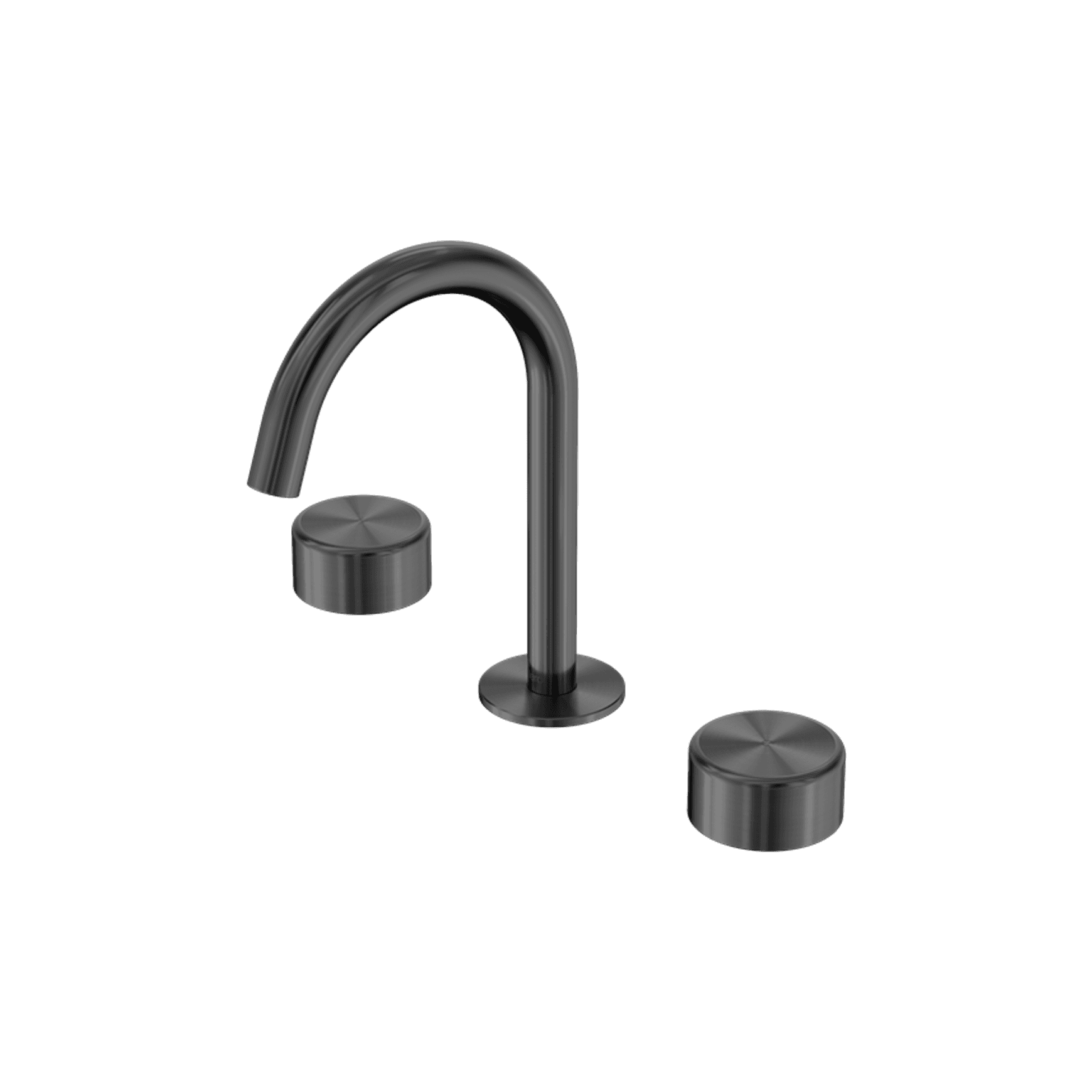 Serenity Basin Set Arc Spout With Metal Handle Gun Metal