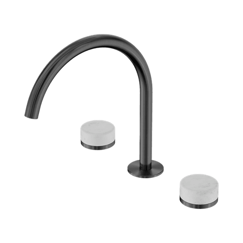 Serenity Bath/Kitchen Set Arc Spout With Carrara Handle Gun Metal
