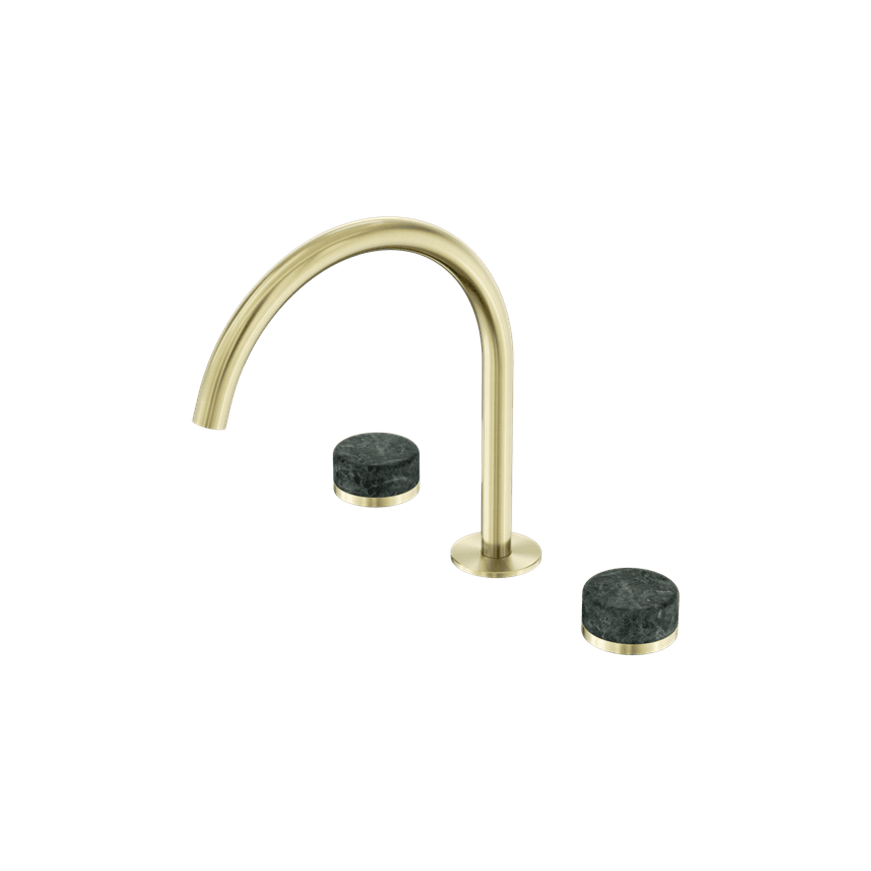 Serenity Bath/Kitchen Set Arc Spout With Verde Alpi Handle Brushed Gold