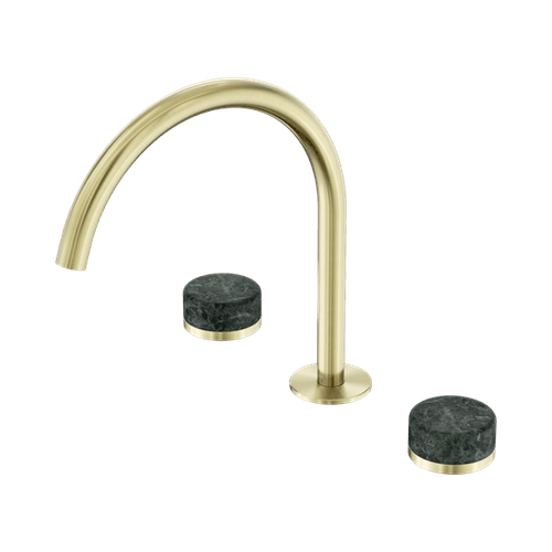 Serenity Bath/Kitchen Set Arc Spout With Verde Alpi Handle Brushed Gold