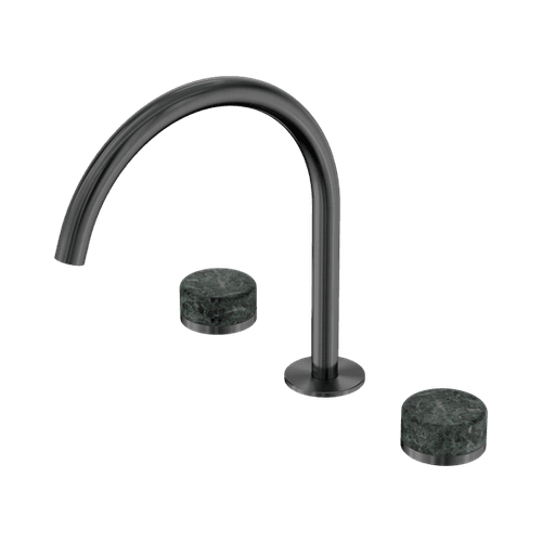 Serenity Bath/Kitchen Set Arc Spout With Verde Alpi Handle Gun Metal