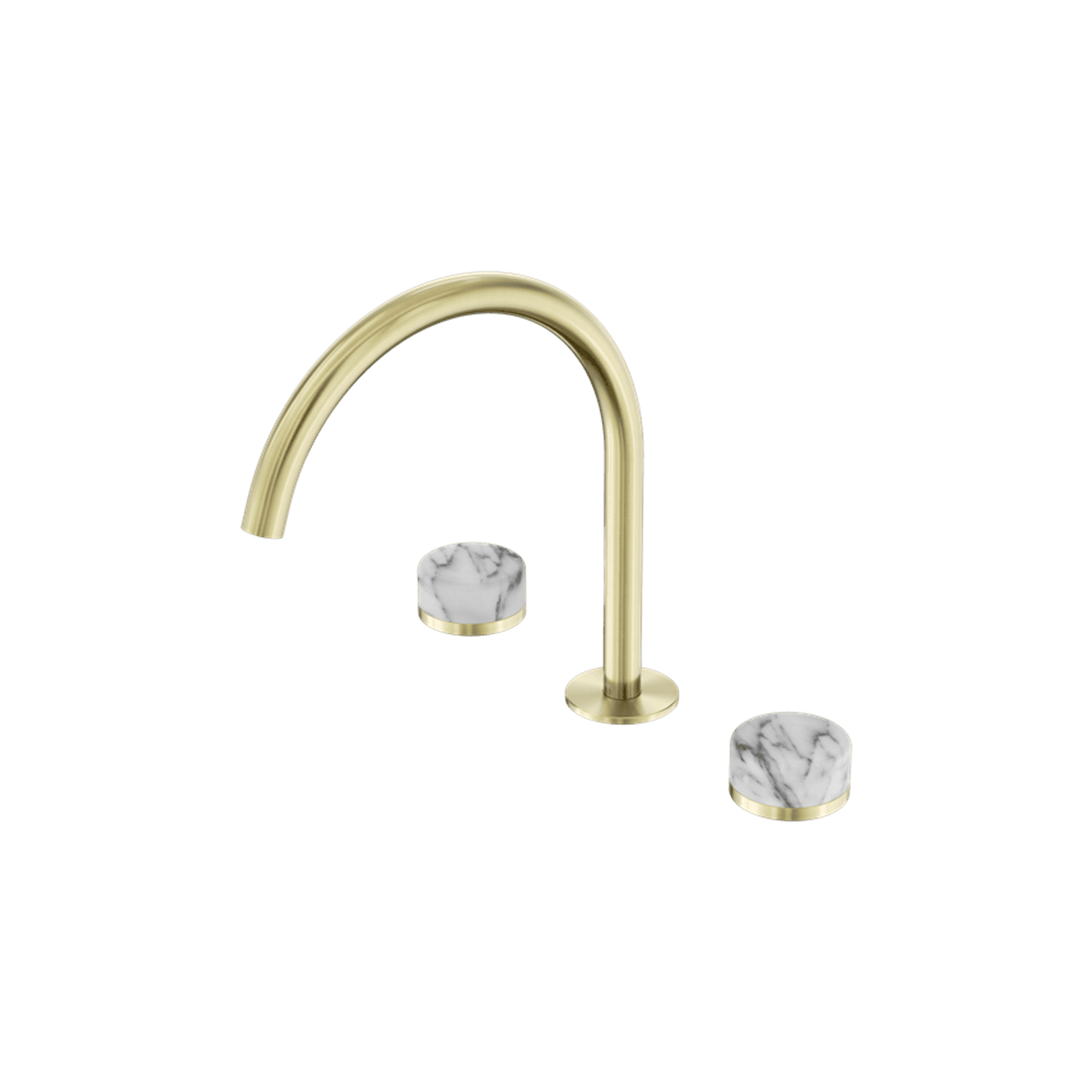 Serenity Bath/Kitchen Set Arc Spout With Arabescato Corchia Handle Brushed Gold