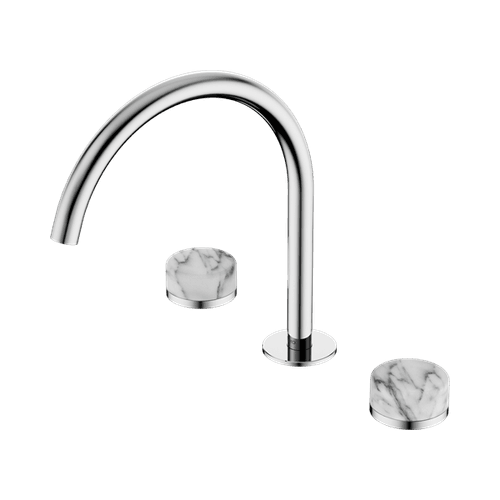 Serenity Bath/Kitchen Set Arc Spout With Arabescato Corchia Handle Chrome
