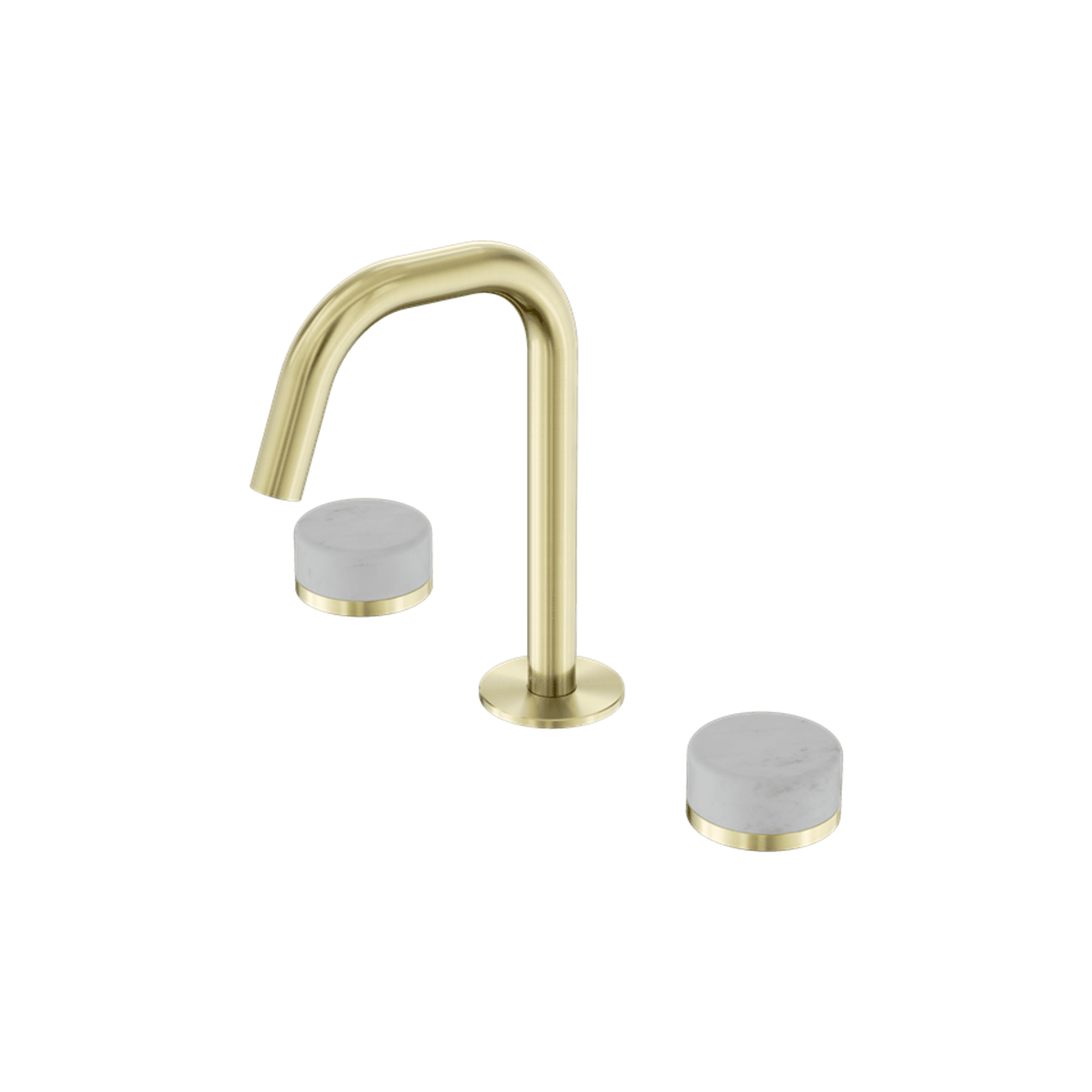 Serenity Basin Set Edge Spout With Carrara Handle Brushed Gold