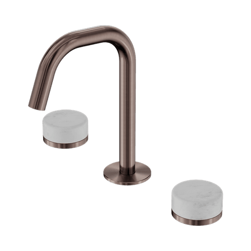 Serenity Basin Set Edge Spout With Carrara Handle Brushed Bronze