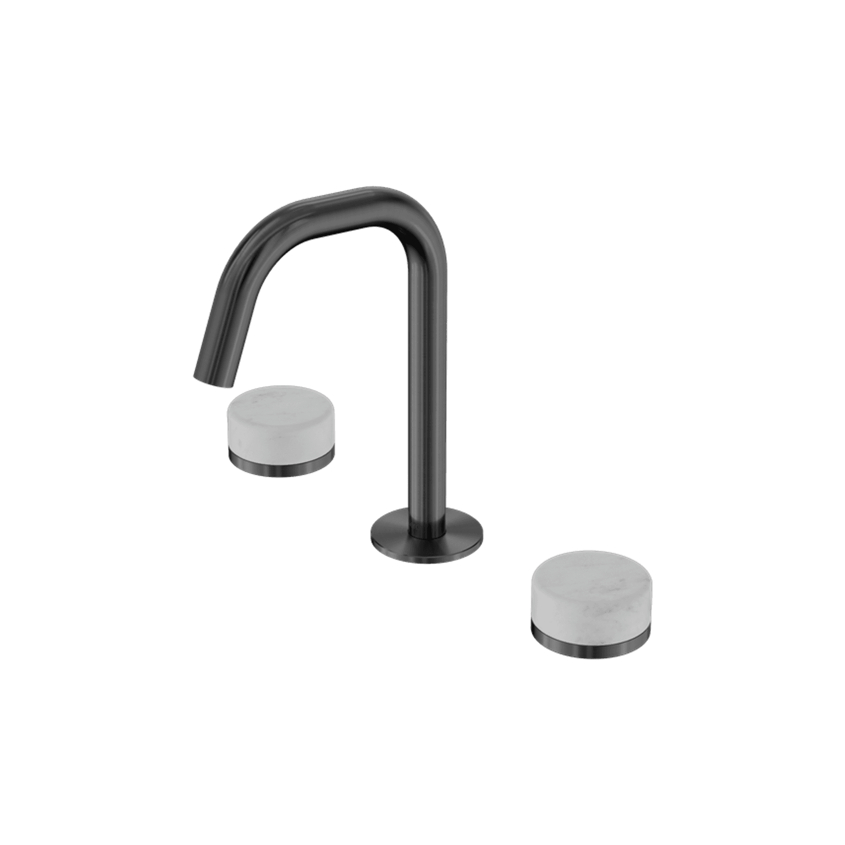 Serenity Basin Set Edge Spout With Carrara Handle Gun Metal