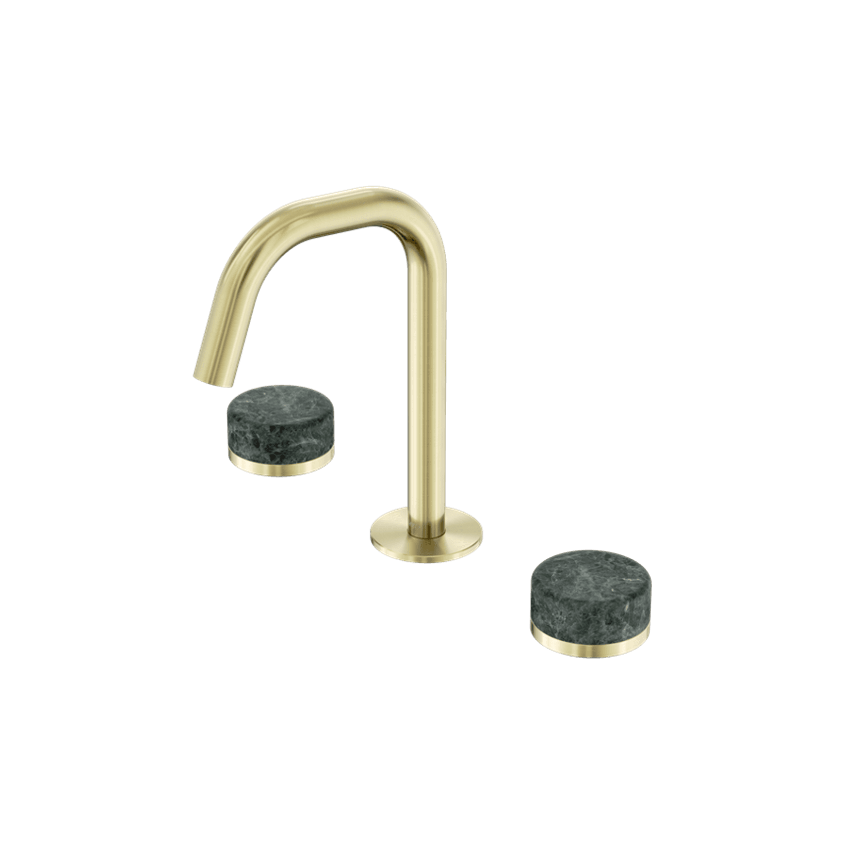 Serenity Basin Set Edge Spout With Verde Alpi Handle Brushed Gold