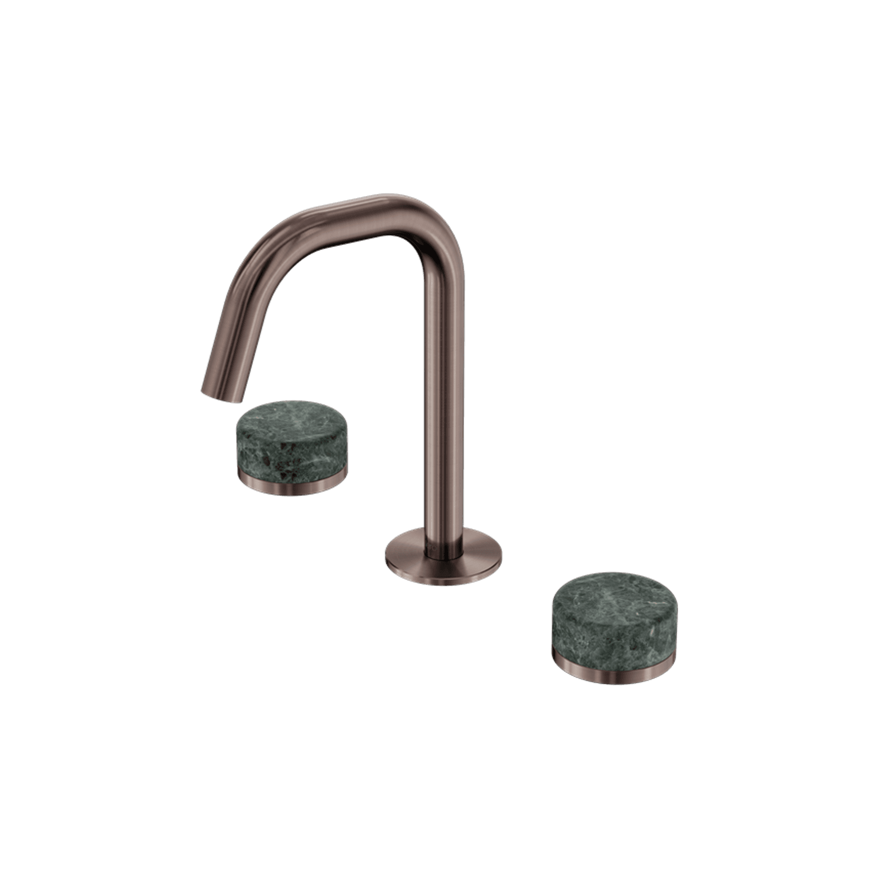 Serenity Basin Set Edge Spout With Verde Alpi Handle Brushed Bronze