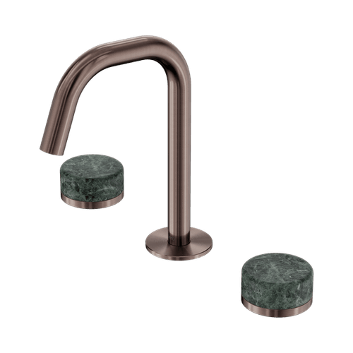 Serenity Basin Set Edge Spout With Verde Alpi Handle Brushed Bronze
