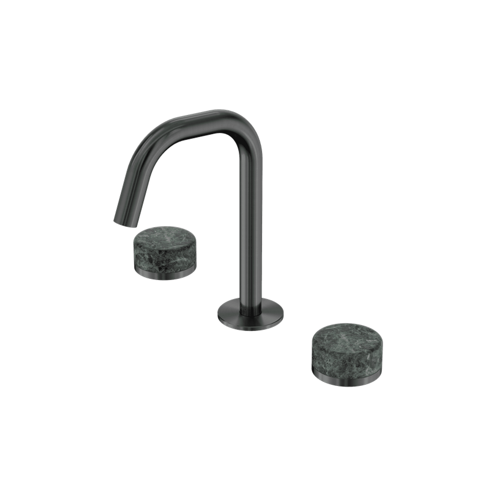 Serenity Basin Set Edge Spout With Verde Alpi Handle Gun Metal