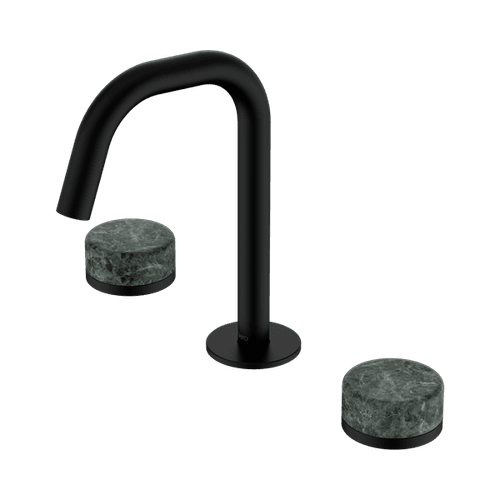 Serenity Basin Set Edge Spout With Verde Alpi Handle Matte Black