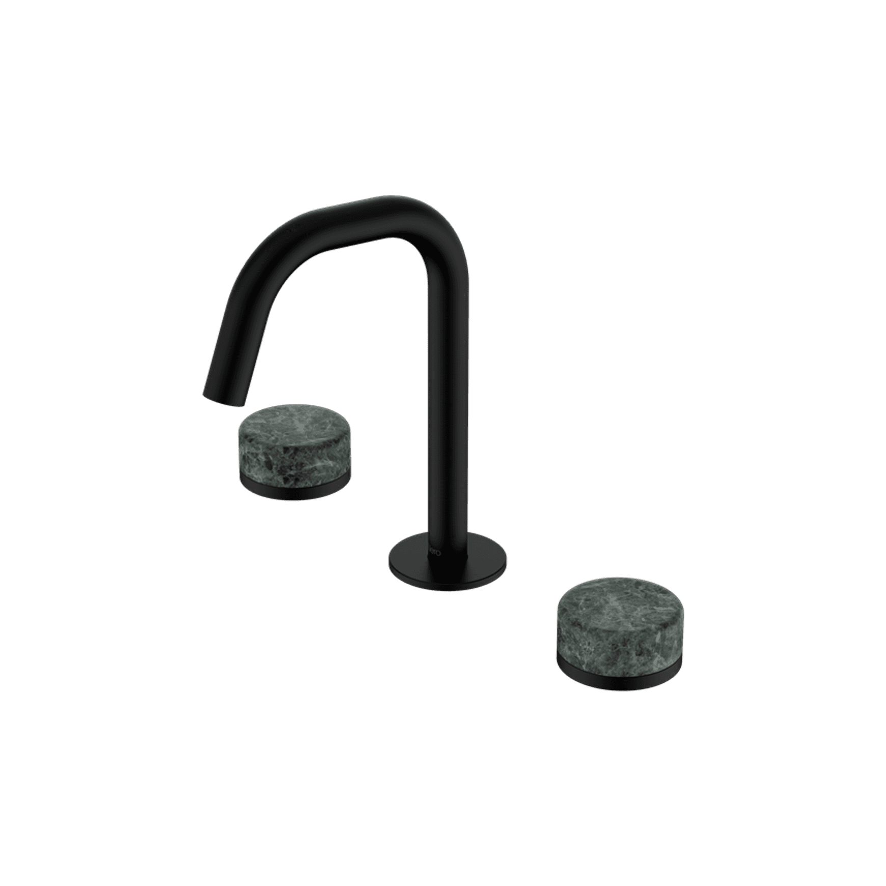 Serenity Basin Set Edge Spout With Verde Alpi Handle Matte Black
