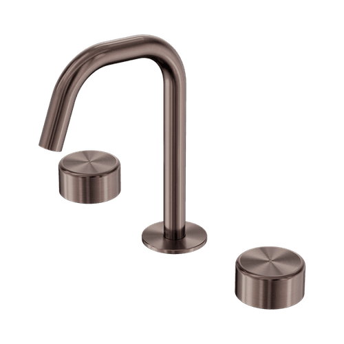 Serenity Basin Set Edge Spout With Metal Handle Brushed Bronze