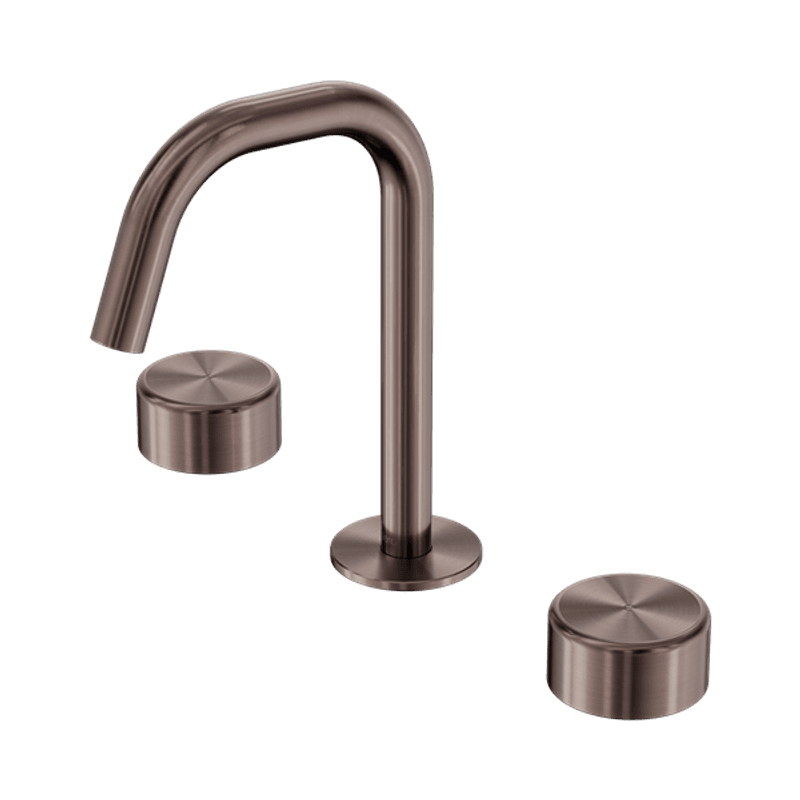 Serenity Basin Set Edge Spout With Metal Handle Brushed Bronze