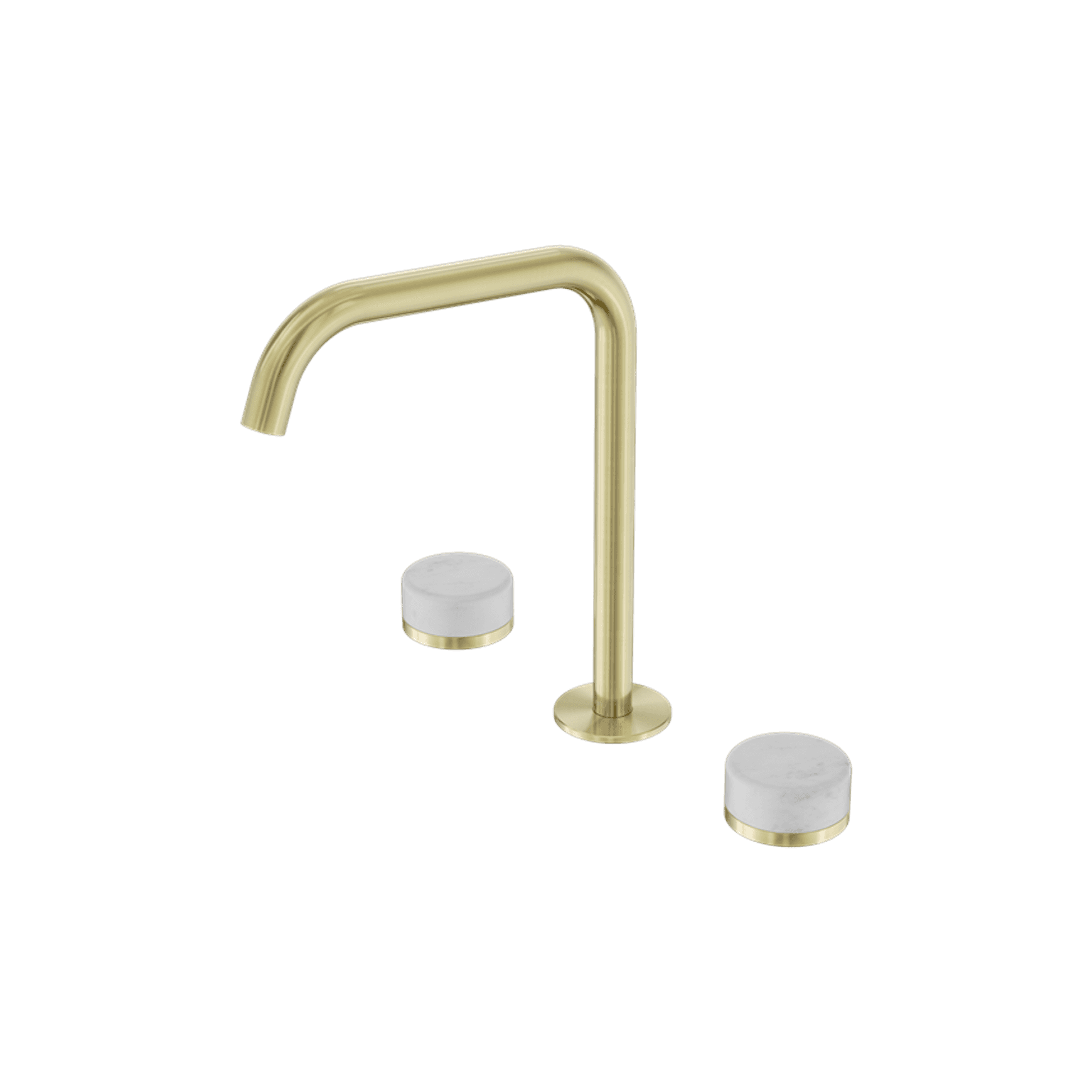 Serenity Bath/Kitchen Set Edge Spout With Carrara Handle Brushed Gold