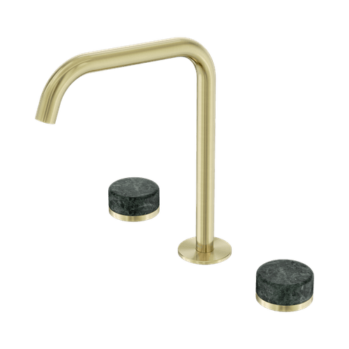 Serenity Bath/Kitchen Set Edge Spout With Verde Alpi Handle Brushed Gold
