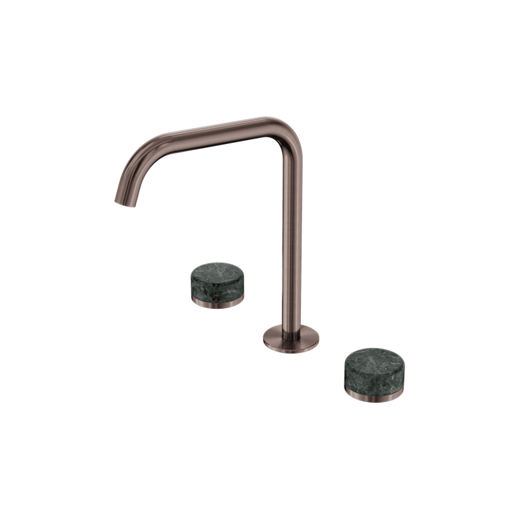 Serenity Bath/Kitchen Set Edge Spout With Verde Alpi Handle Brushed Bronze