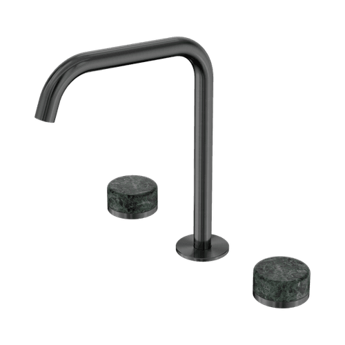 Serenity Bath/Kitchen Set Edge Spout With Verde Alpi Handle Gun Metal