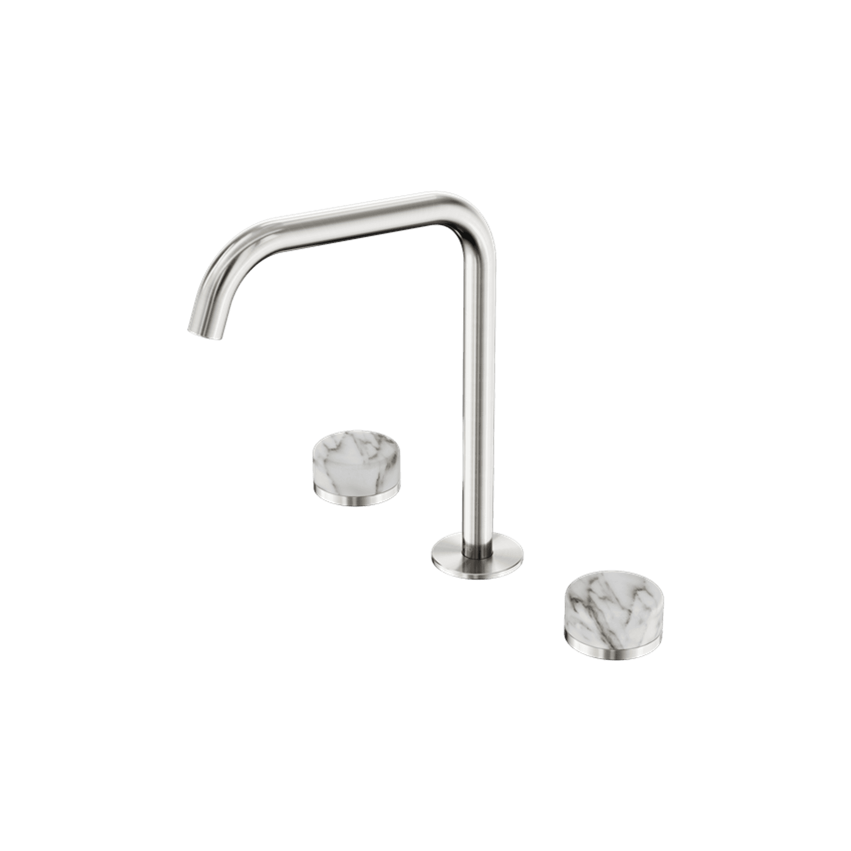 Serenity Bath/Kitchen Set Edge Spout With Arabescato Corchia Handle Brushed Nickel