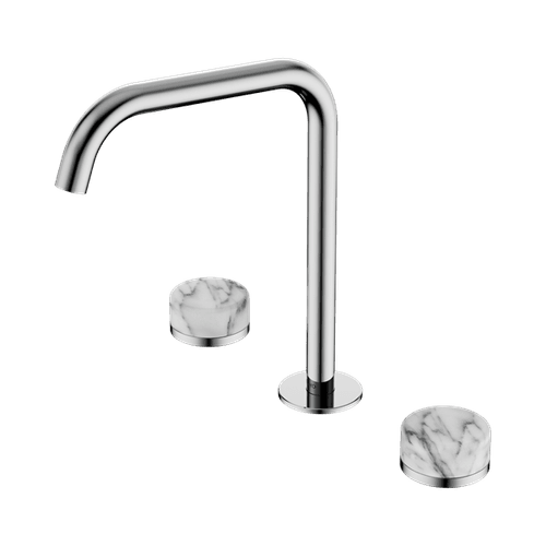 Serenity Bath/Kitchen Set Edge Spout With Arabescato Corchia Handle Chrome