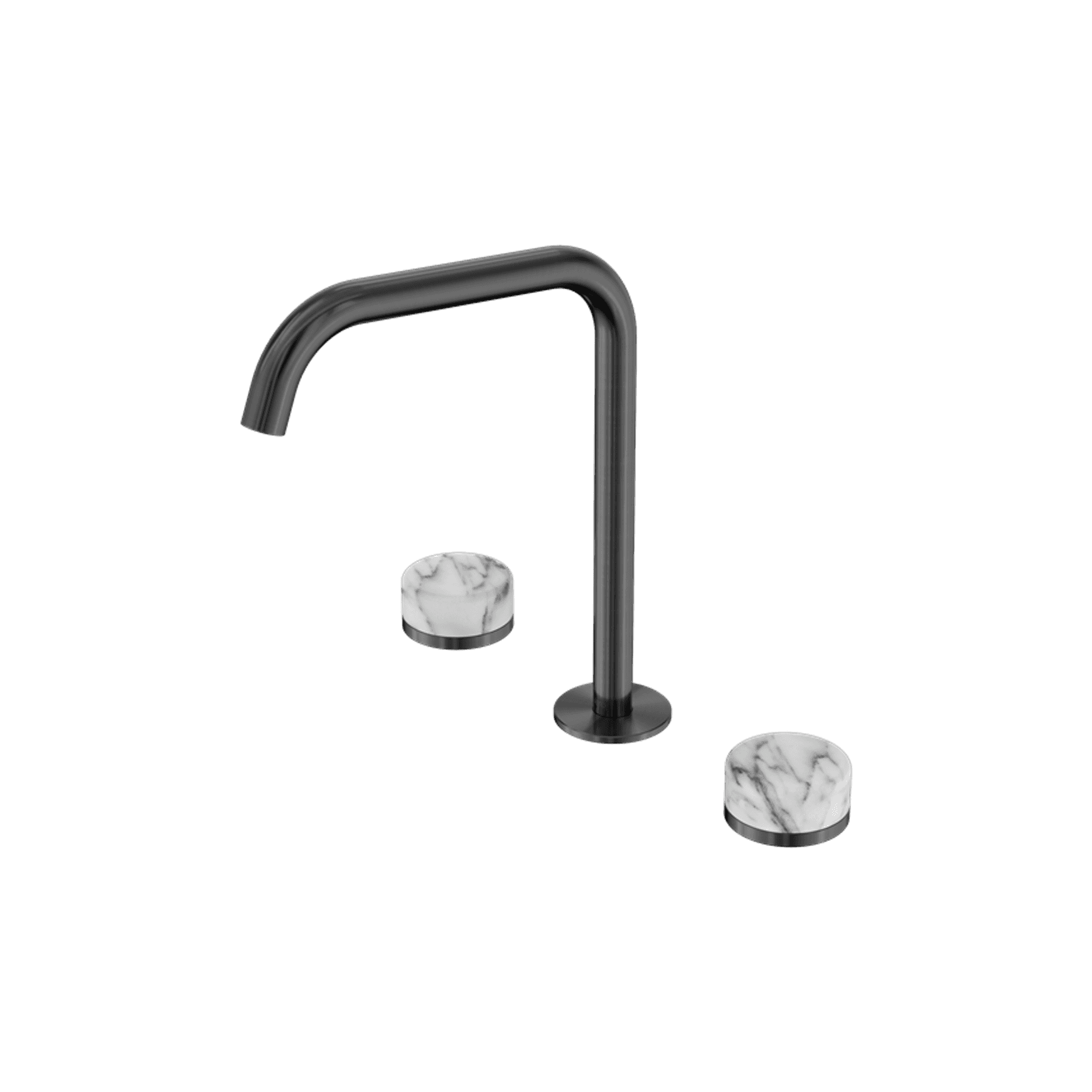 Serenity Bath/Kitchen Set Edge Spout With Arabescato Corchia Handle Gun Metal