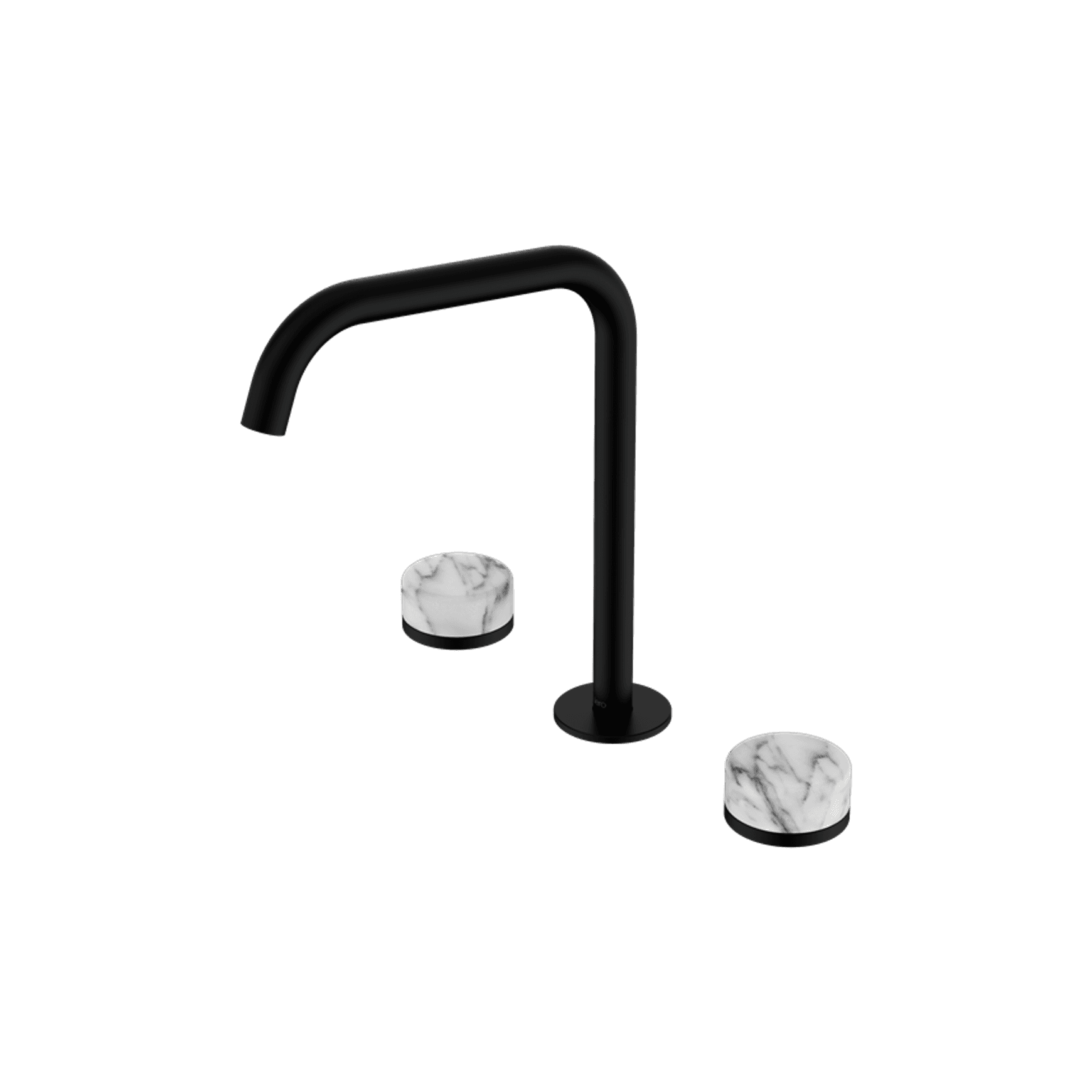 Serenity Bath/Kitchen Set Edge Spout With Arabescato Corchia Handle Matte Black