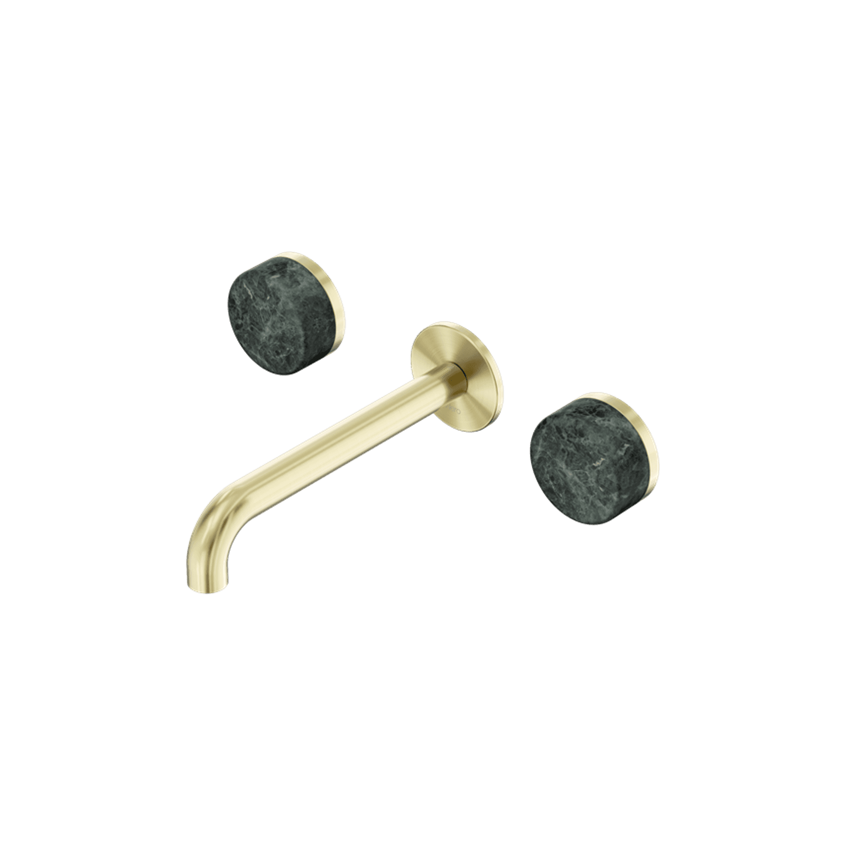 Serenity Wall Basin Set 220mm Spout With Verde Alpi Handle Brushed Gold
