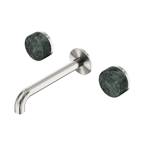 Serenity Wall Basin Set 160mm Spout With Verde Alpi Handle Brushed Nickel