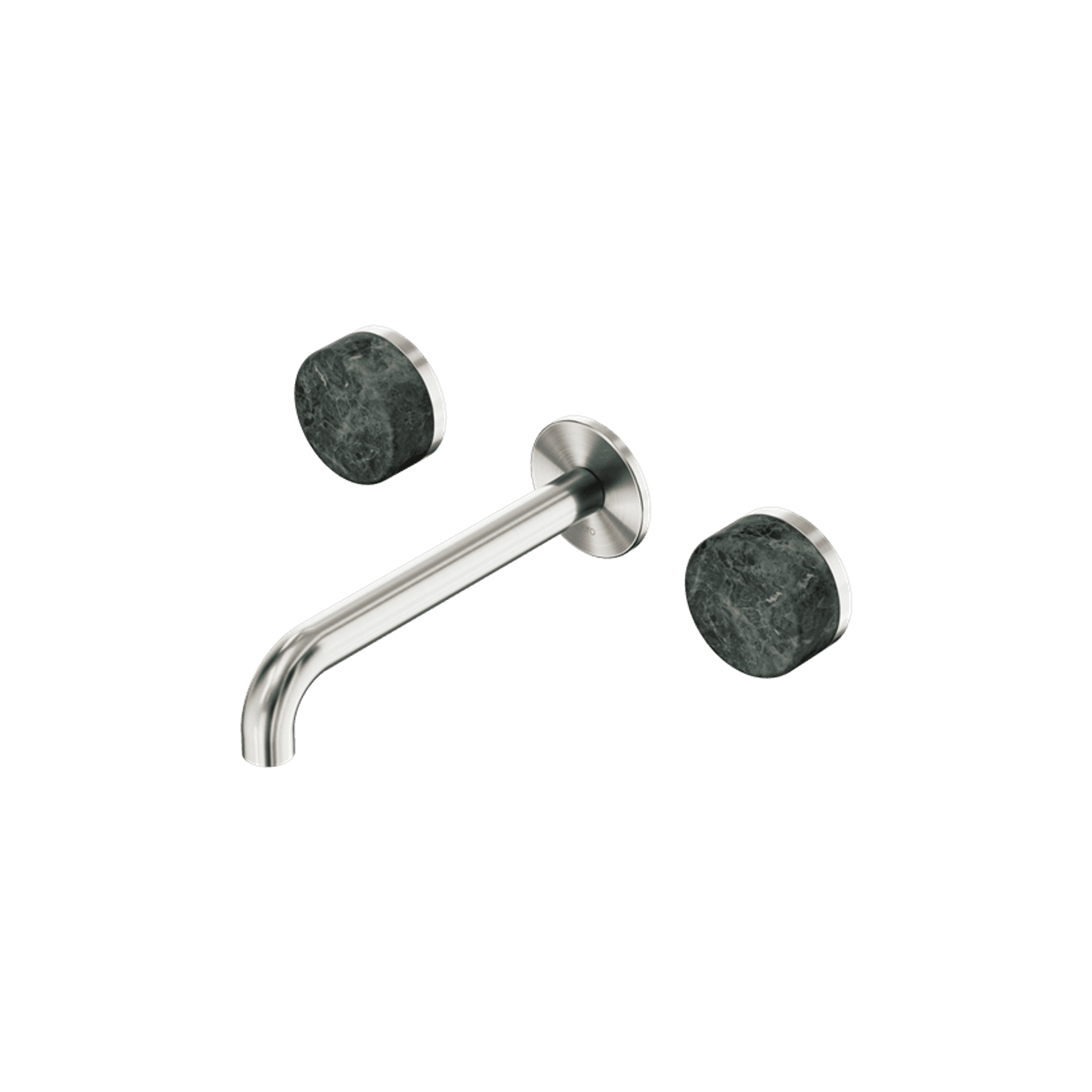 Serenity Wall Basin Set 220mm Spout With Verde Alpi Handle Brushed Nickel