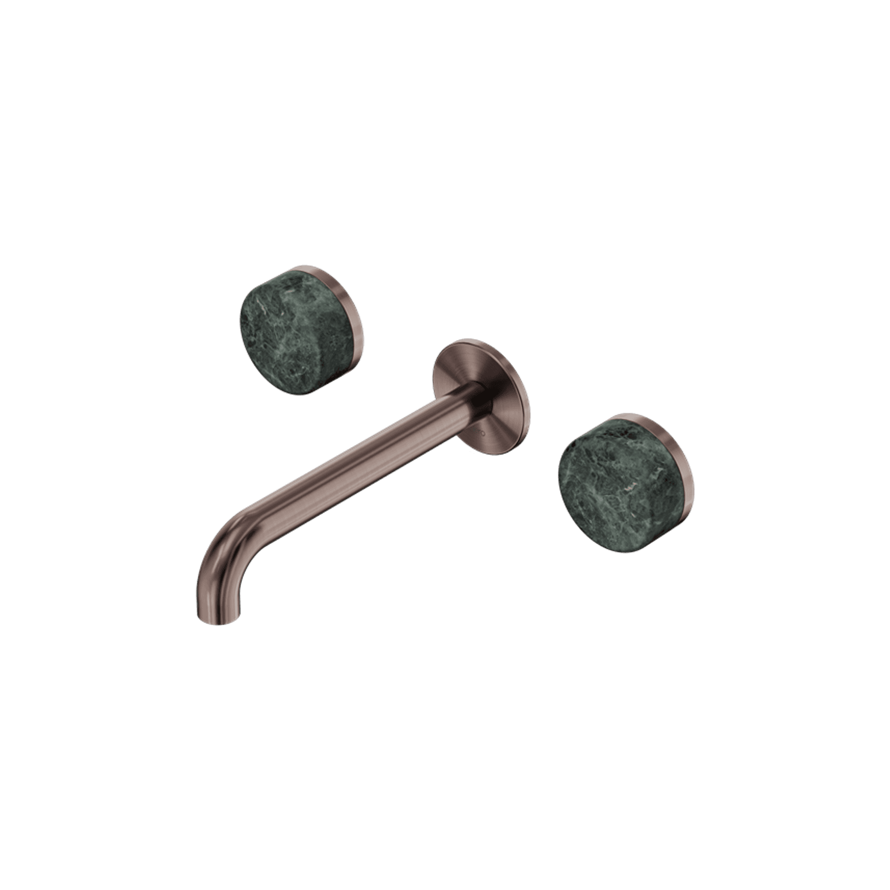 Serenity Wall Basin Set 220mm Spout With Verde Alpi Handle Brushed Bronze