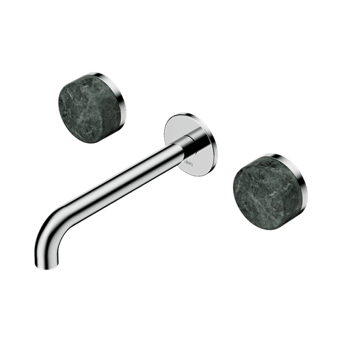 Serenity Wall Basin Set 185mm Spout With Verde Alpi Handle Chrome