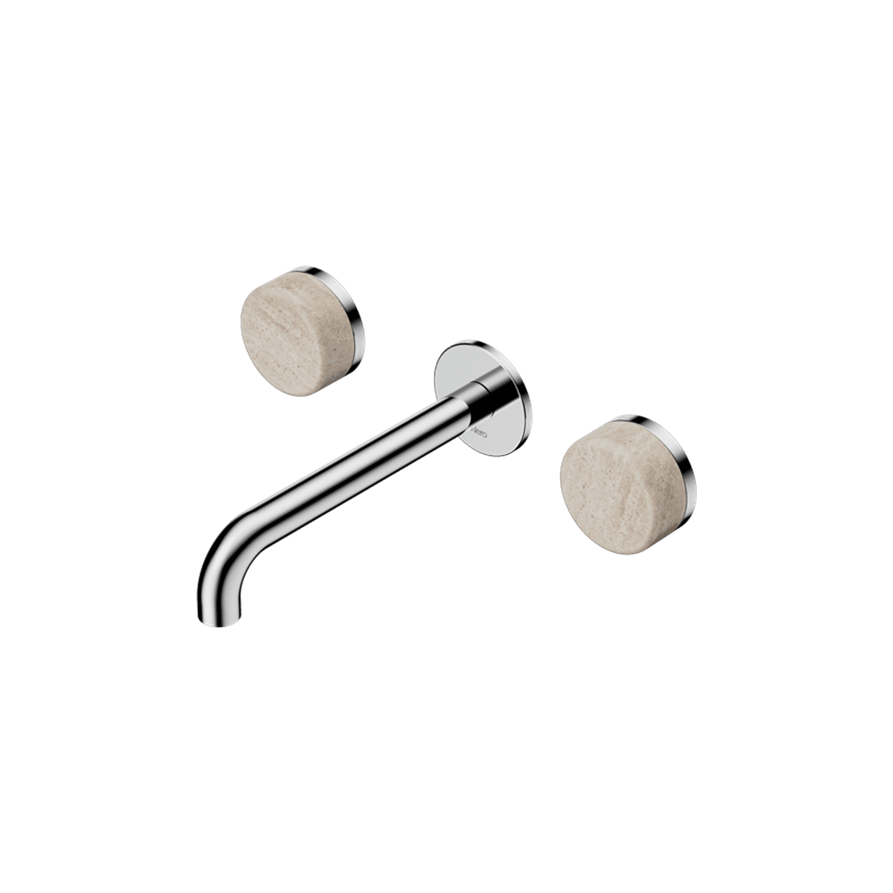 Serenity Wall Basin Set 185mm Spout With Rome Travertine Handle Chrome