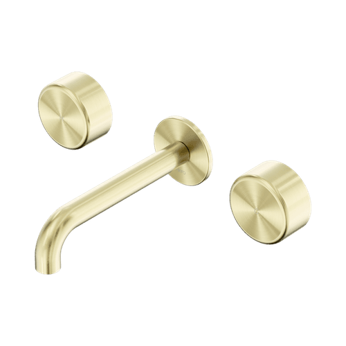 Serenity Wall Basin Set 160mm Spout With Metal Handle Brushed Gold