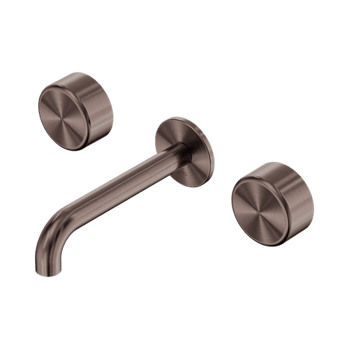 Serenity Wall Basin Set 185mm Spout With Metal Handle Brushed Bronze