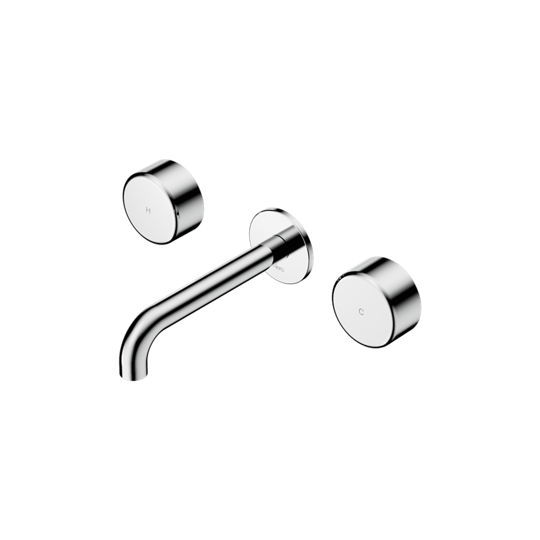 Serenity Wall Basin Set 185mm Spout With Metal Handle Chrome