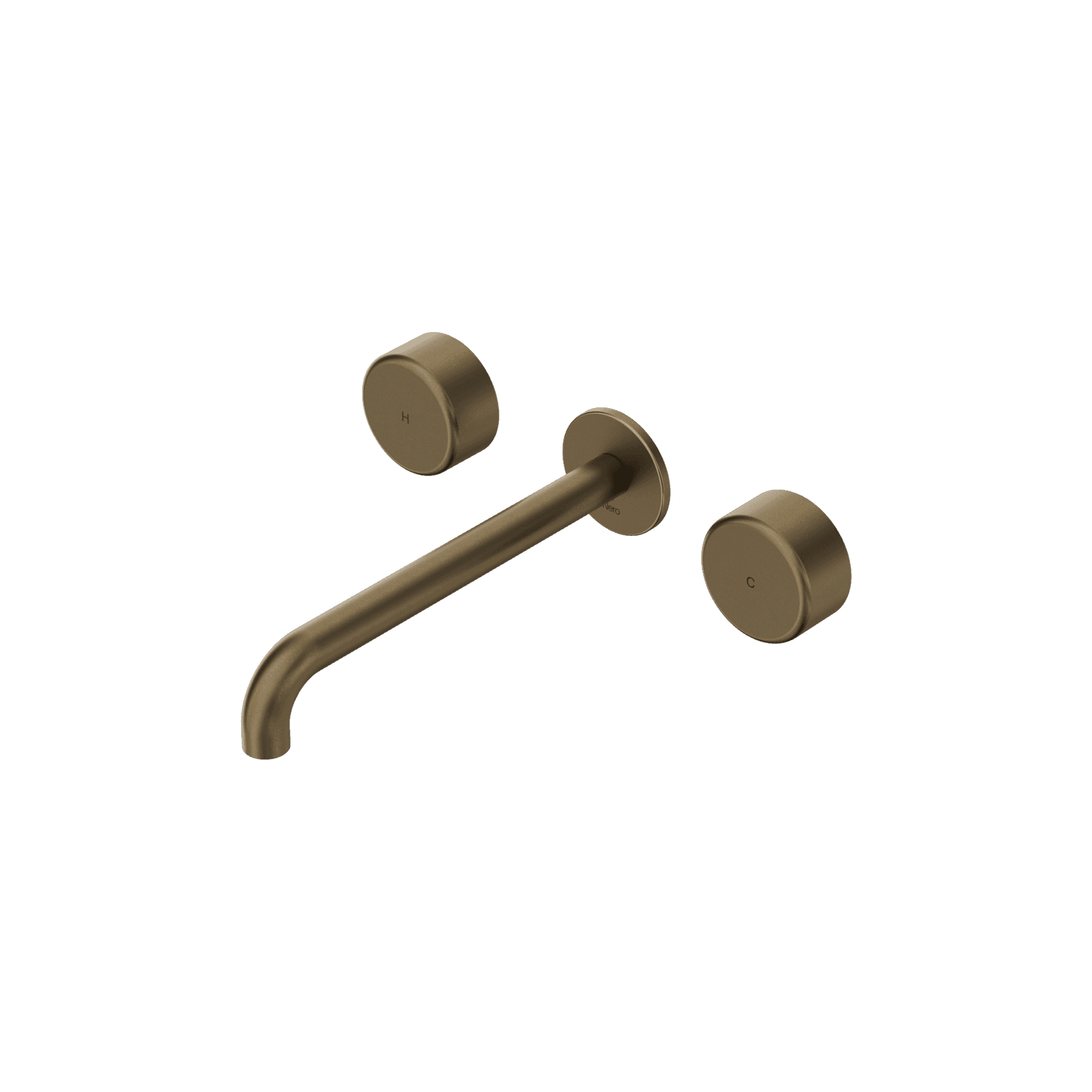 Serenity Wall Basin Set 220mm Spout With Metal Handle Tumbled Antique Brass