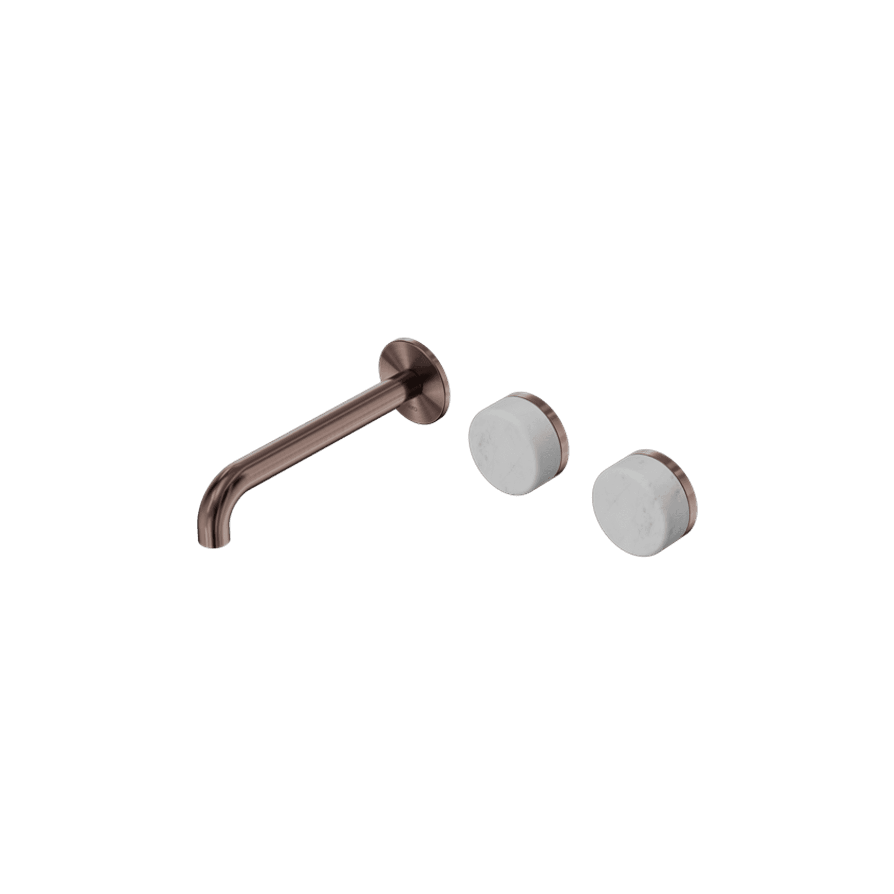 Serenity Wall Basin Set 185mm Offset Spout With Carrara Handle Brushed Bronze
