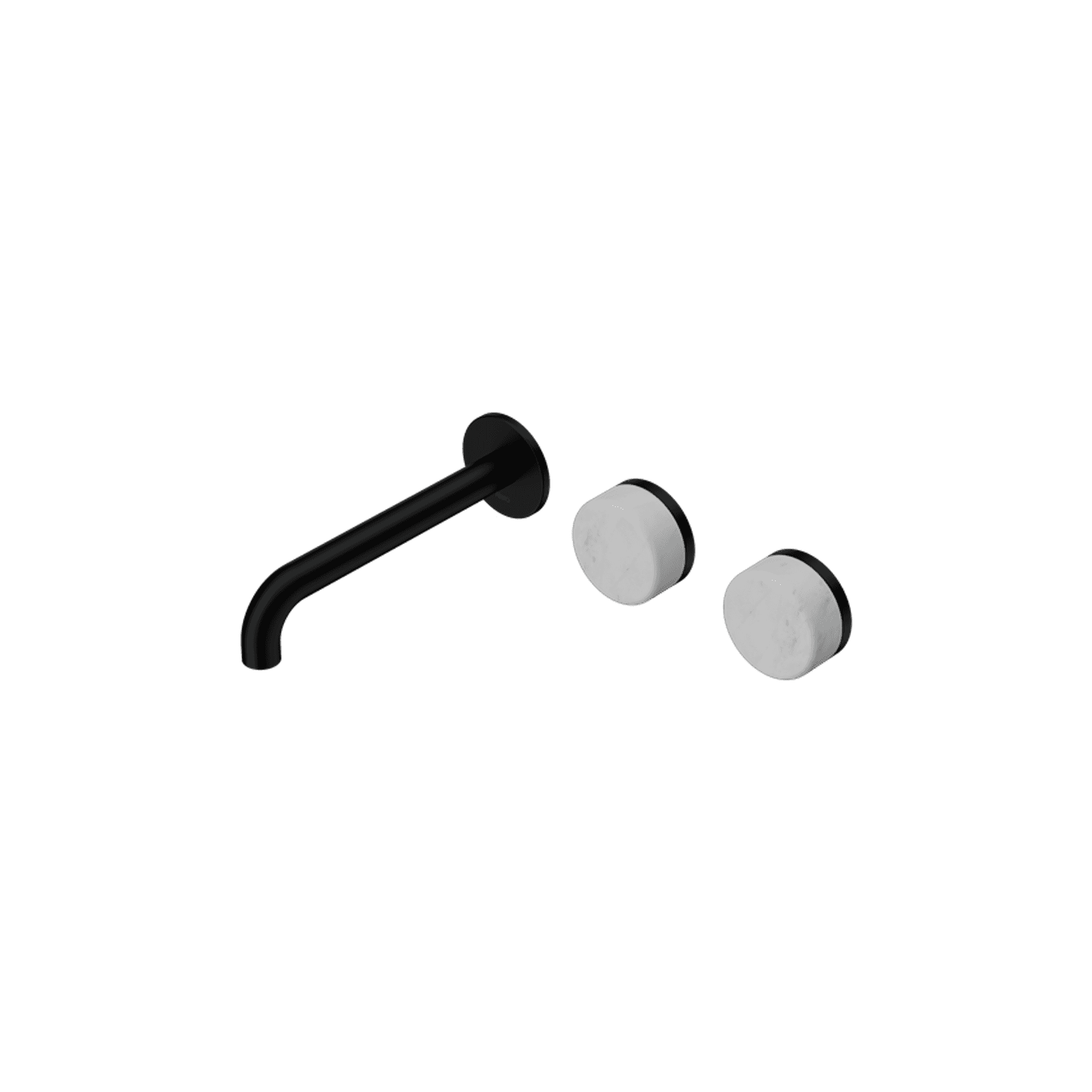 Serenity Wall Basin Set 185mm Offset Spout With Carrara Handle Matte Black