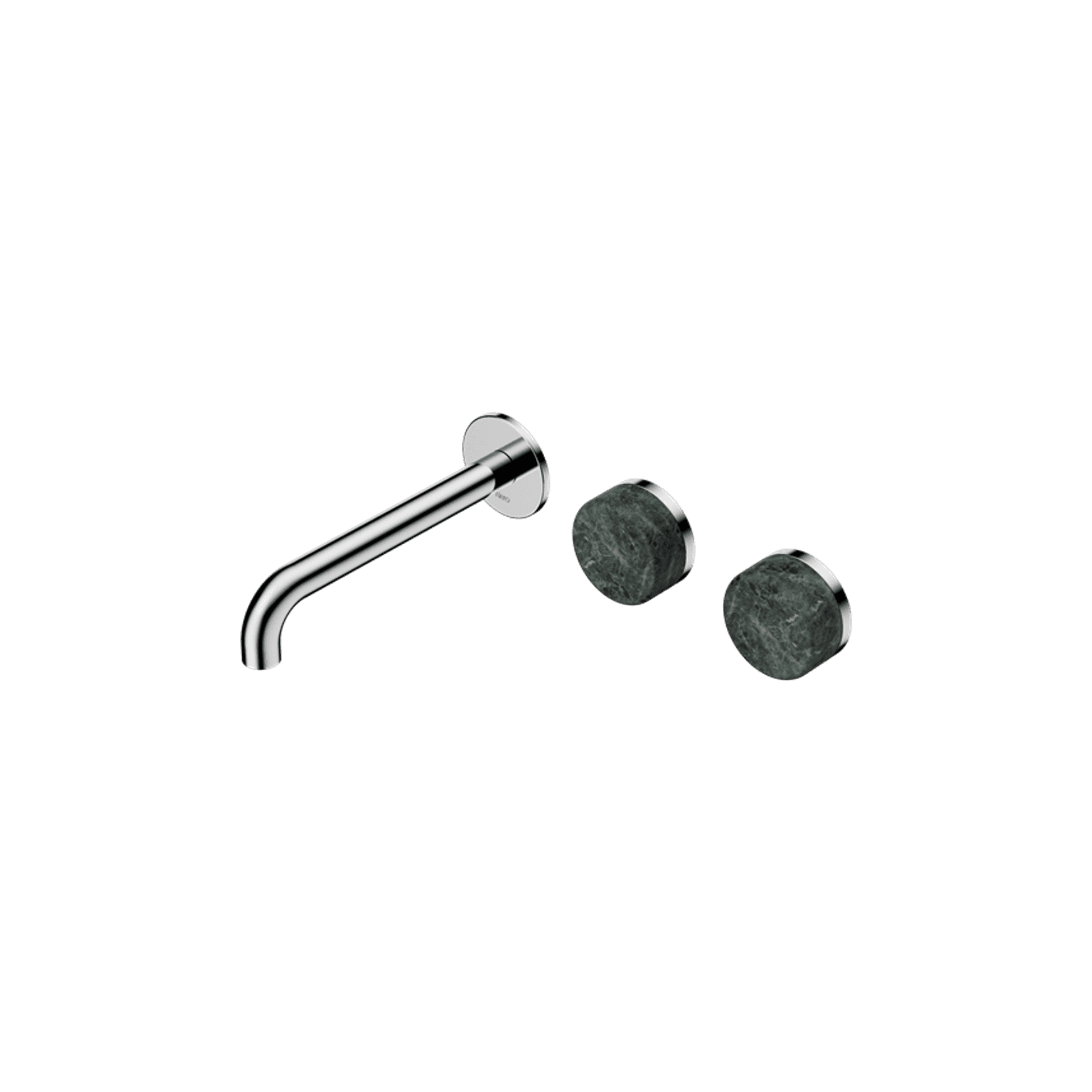 Serenity Wall Basin Set 185mm Offset Spout With Verde Alpi Handle Chrome