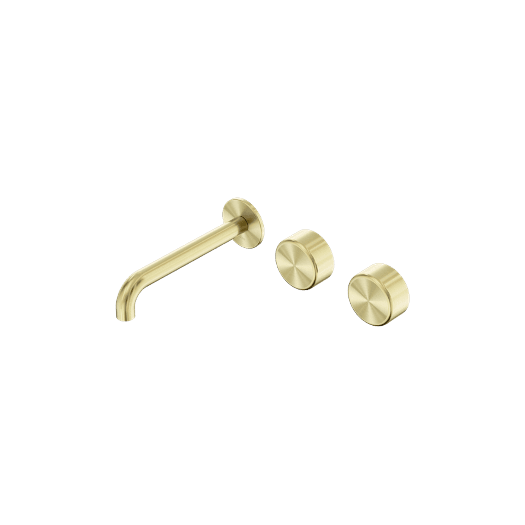 Serenity Wall Basin Set 220mm Offset Spout With Metal Handle Brushed Gold