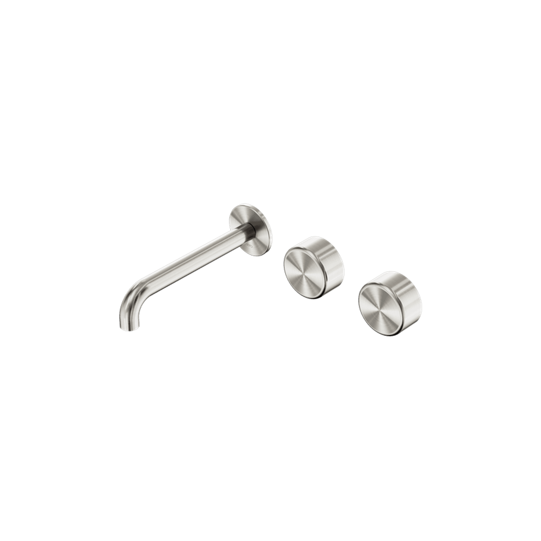 Serenity Wall Basin Set 185mm Offset Spout With Metal Handle Brushed Nickel