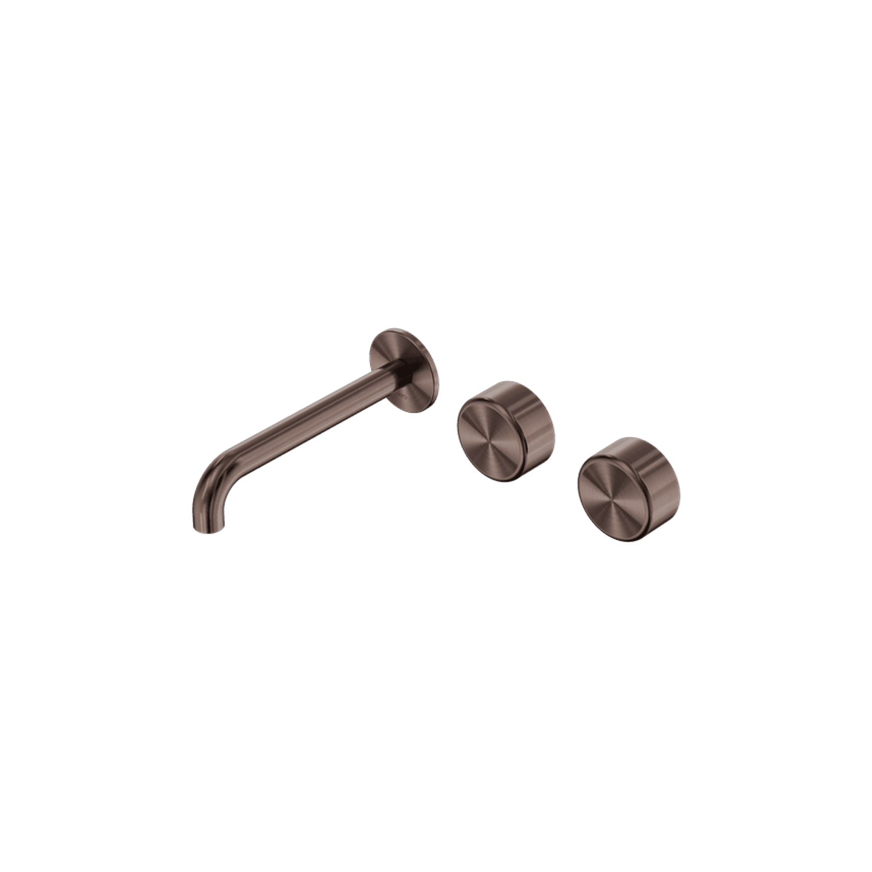 Serenity Wall Basin Set 185mm Offset Spout With Metal Handle Brushed Bronze